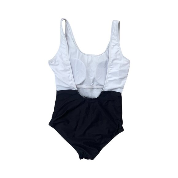 Chanel white black color block one piece bathing suit size M - Picture 3 of 7